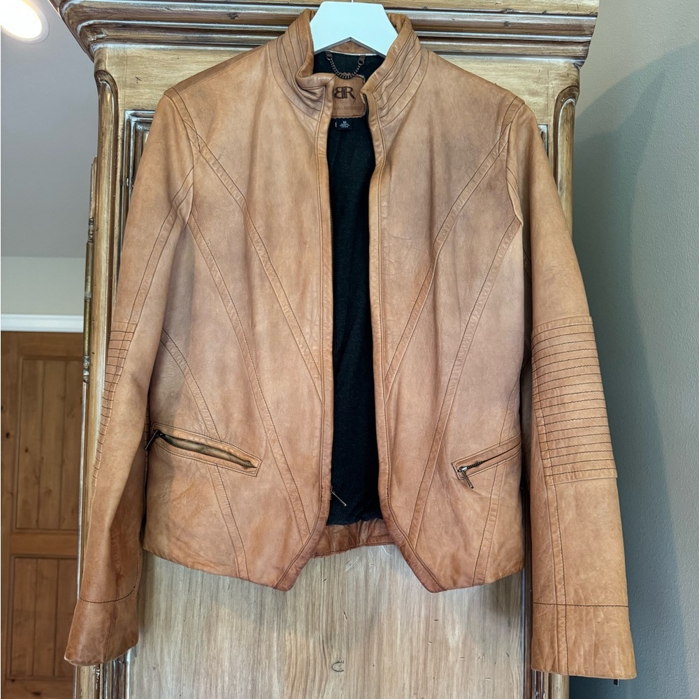 Banana Republic Tan Leather Jacket size M